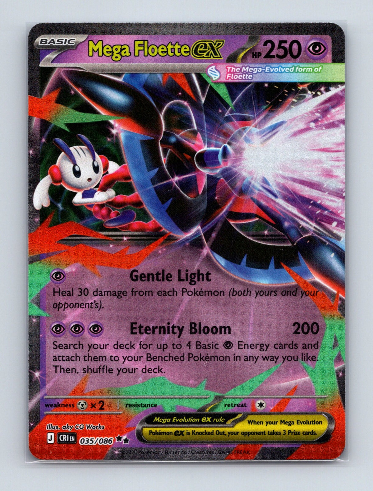 2026 Pokemon TCG Mega Floette ex ME04: Chaos Rising 035/086 Holo Double Rare NM