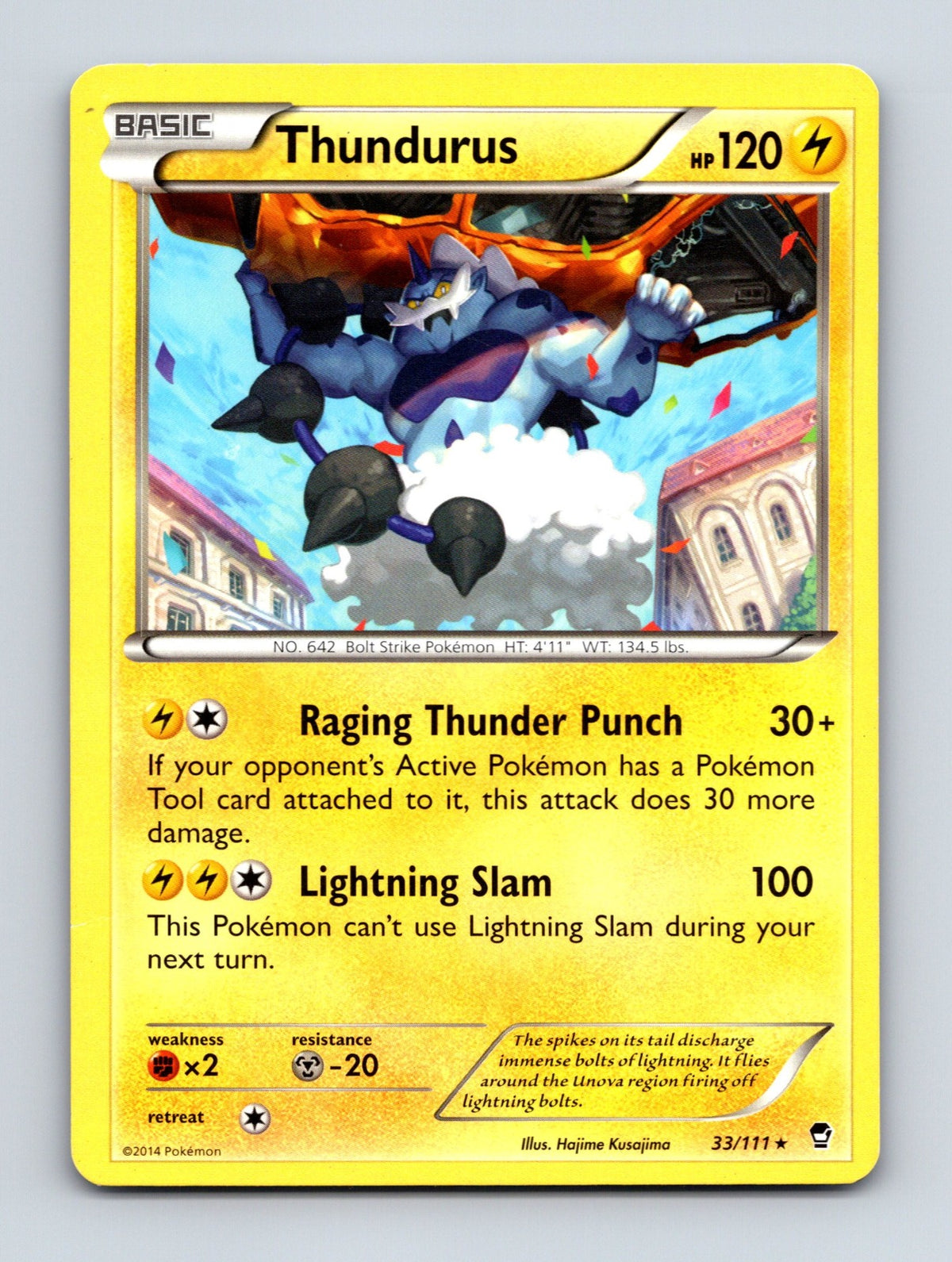 2014 Pokemon TCG Thundurus XY - Furious Fists 33/111 Rare NM