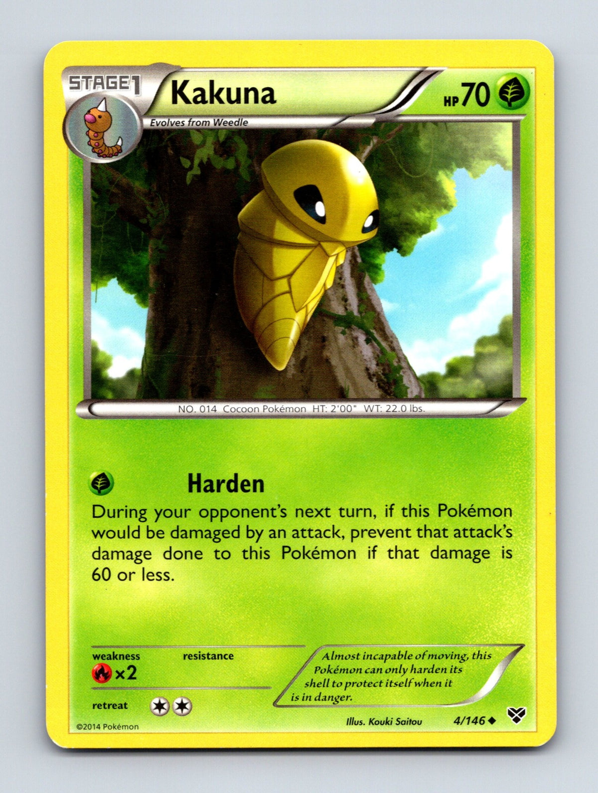 2014 Pokemon TCG Kakuna XY Base Set 4/146 Uncommon NM