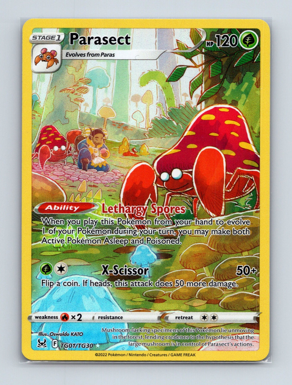 2022 Pokemon TCG Parasect SWSH11: Lost Origin Trainer Gallery TG01/TG30 Holo Ultra Rare NM