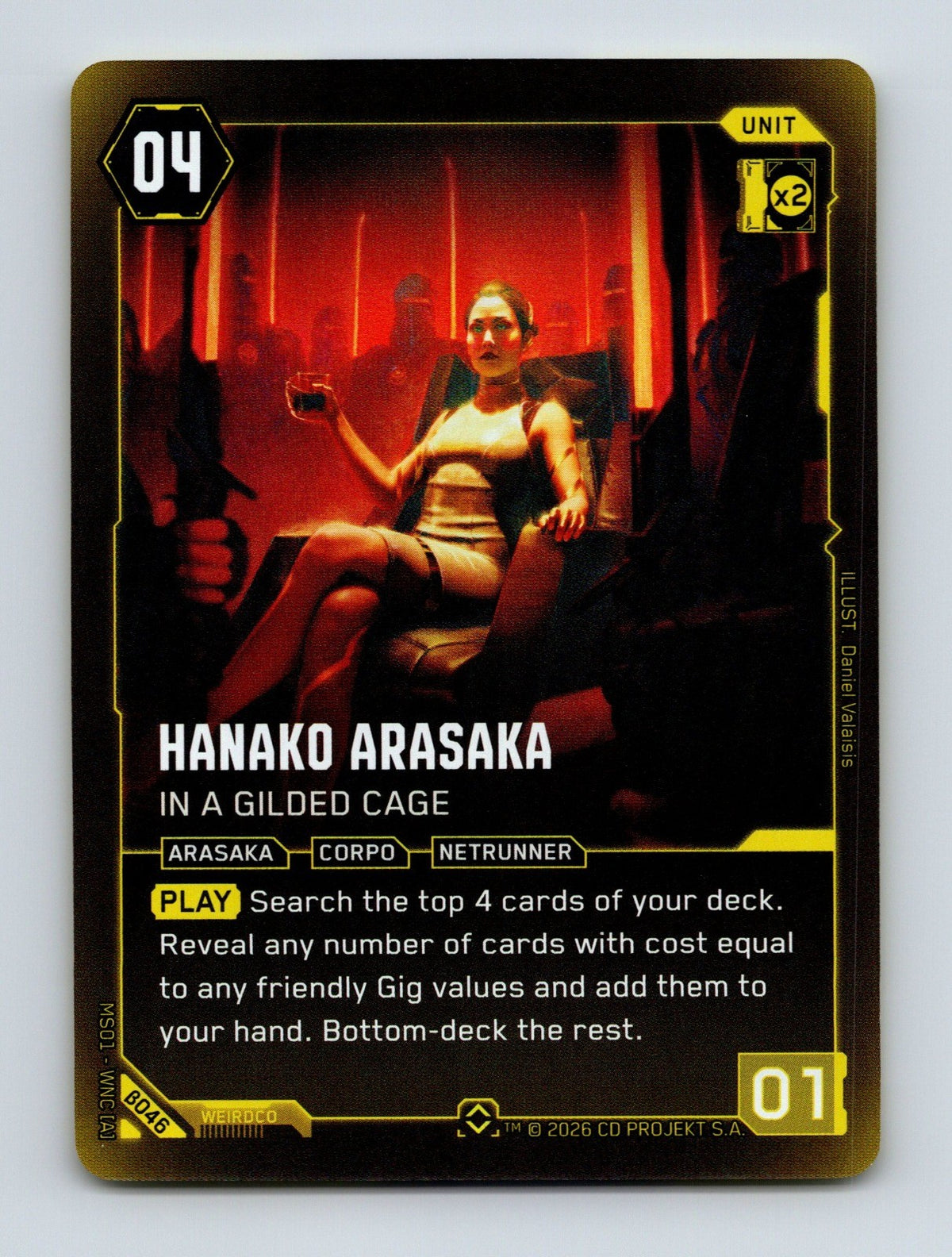 Cyberpunk TCG Beta Hanako Arasaka - In a Gilded Cage (Rare) 046 NM