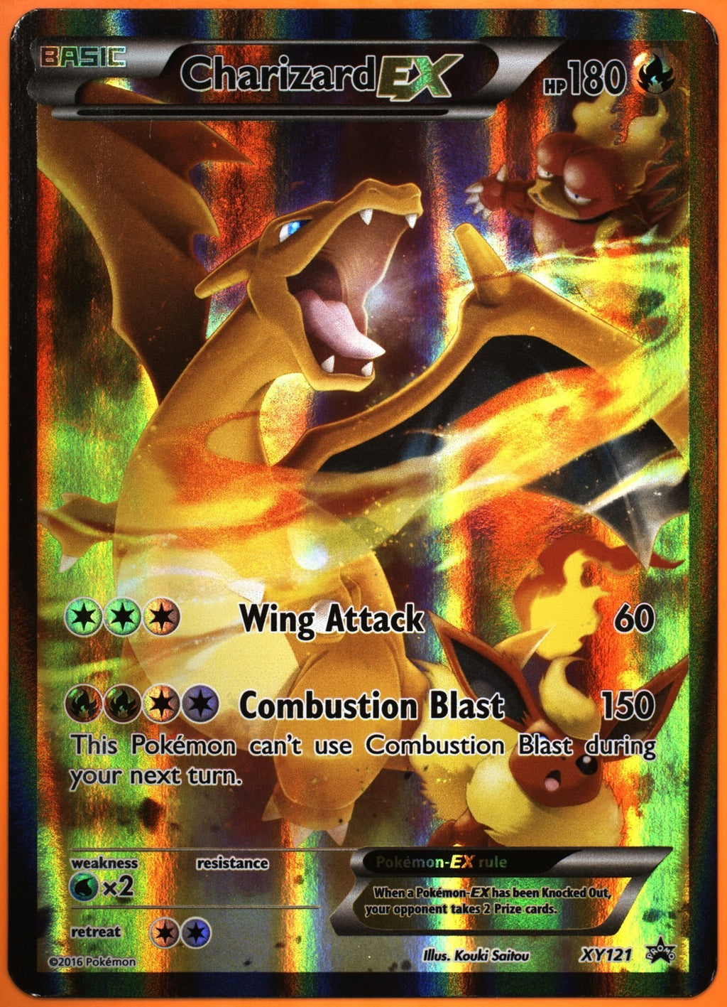 TAG 8 NM MT Charizard EX XY121 Full Art Red & Blue Collection Promo Pokemon