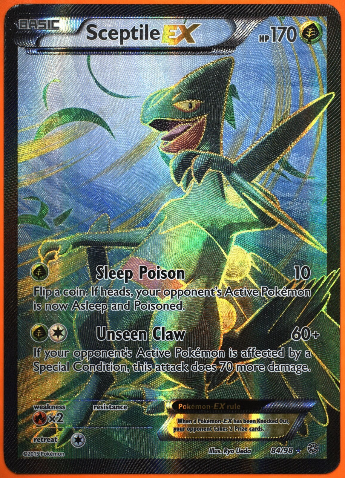2015 Pokemon XY Ancient Origins Sceptile EX #84/98 FA Ultra Rare TAG 8.5 NM-MT+