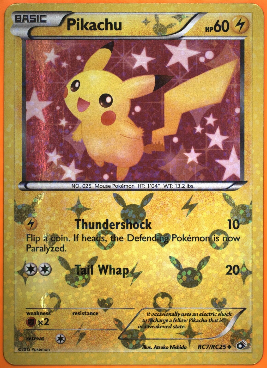 2013 Pokemon BW Legendary Treasures Radiant Coll Pikachu #RC7 Holo TAG 9 MINT