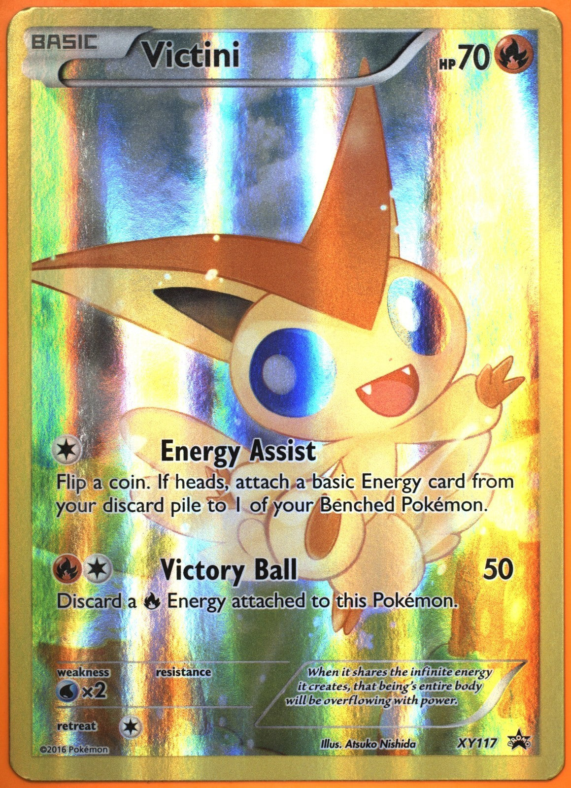 TAG 8.5 NM MT+ Victini XY117 Full Art Mythical Pokemon Collection Promo POP 31