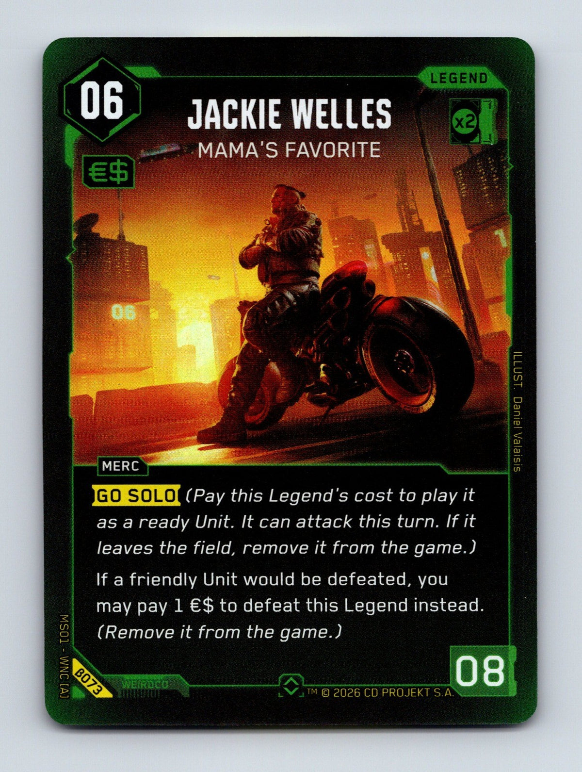 Cyberpunk TCG Beta Jackie Welles - Mama's Favorite (Rare) 073 NM