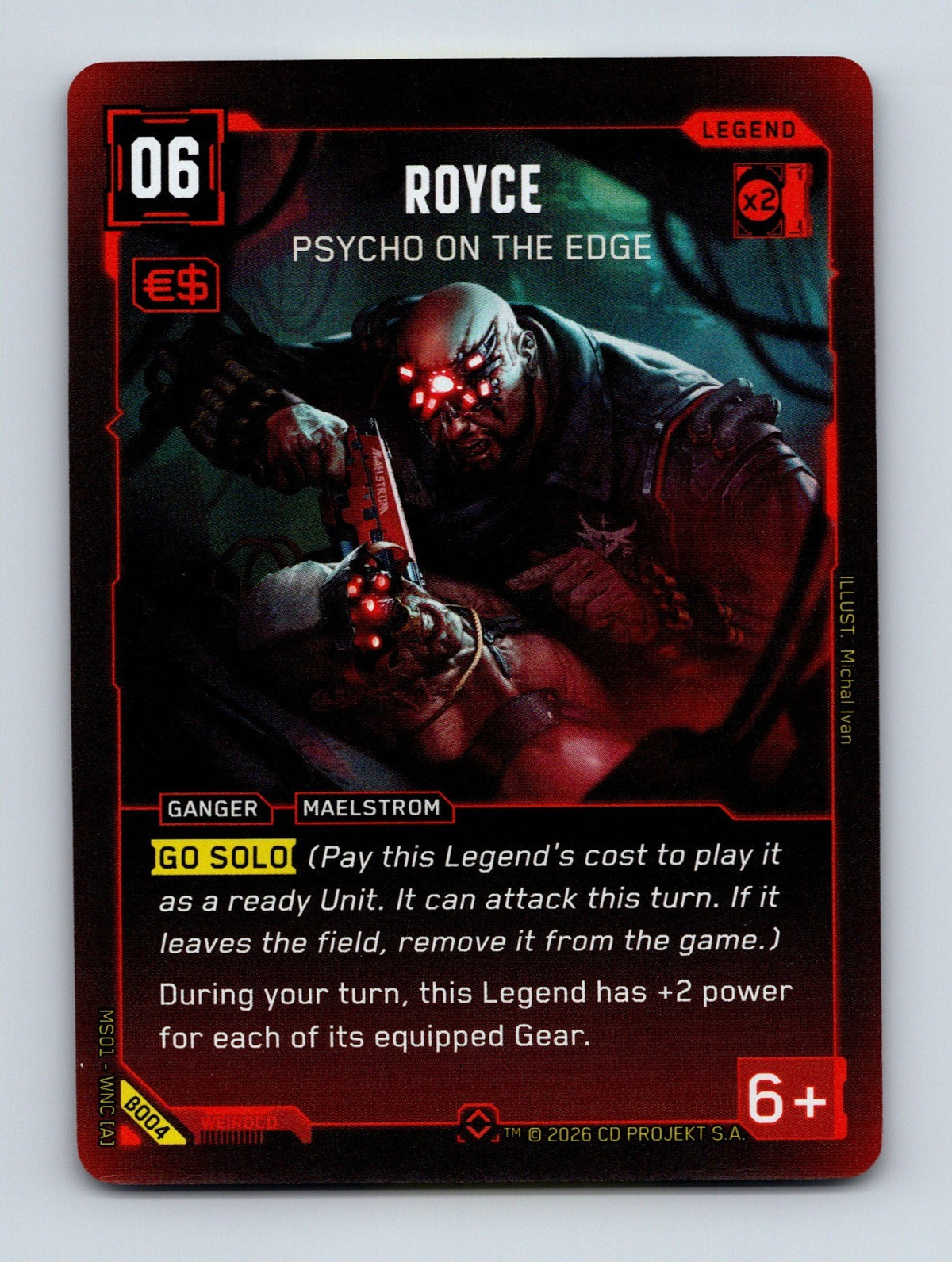 Cyberpunk TCG Beta Royce - Psycho on the Edge (Rare) B004 Rare NM