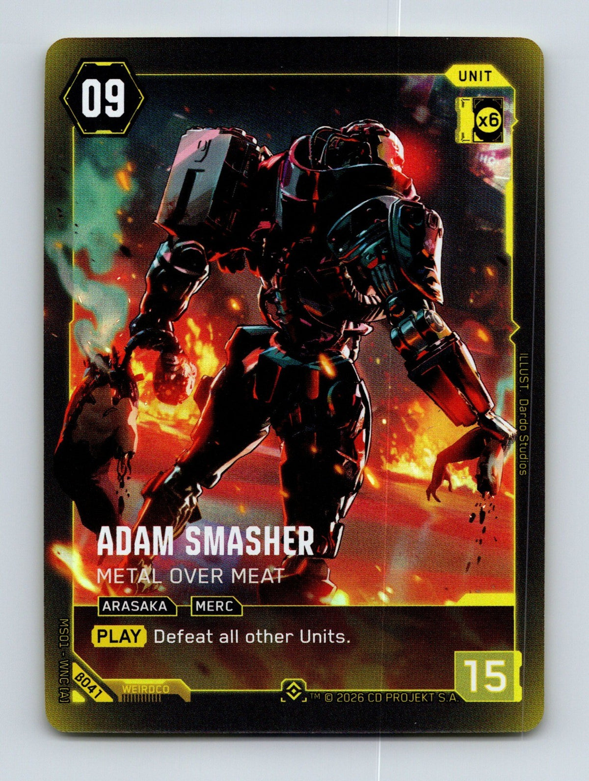 Cyberpunk TCG Beta Adam Smasher - Metal Over Meat (Epic) B041 Epic NM