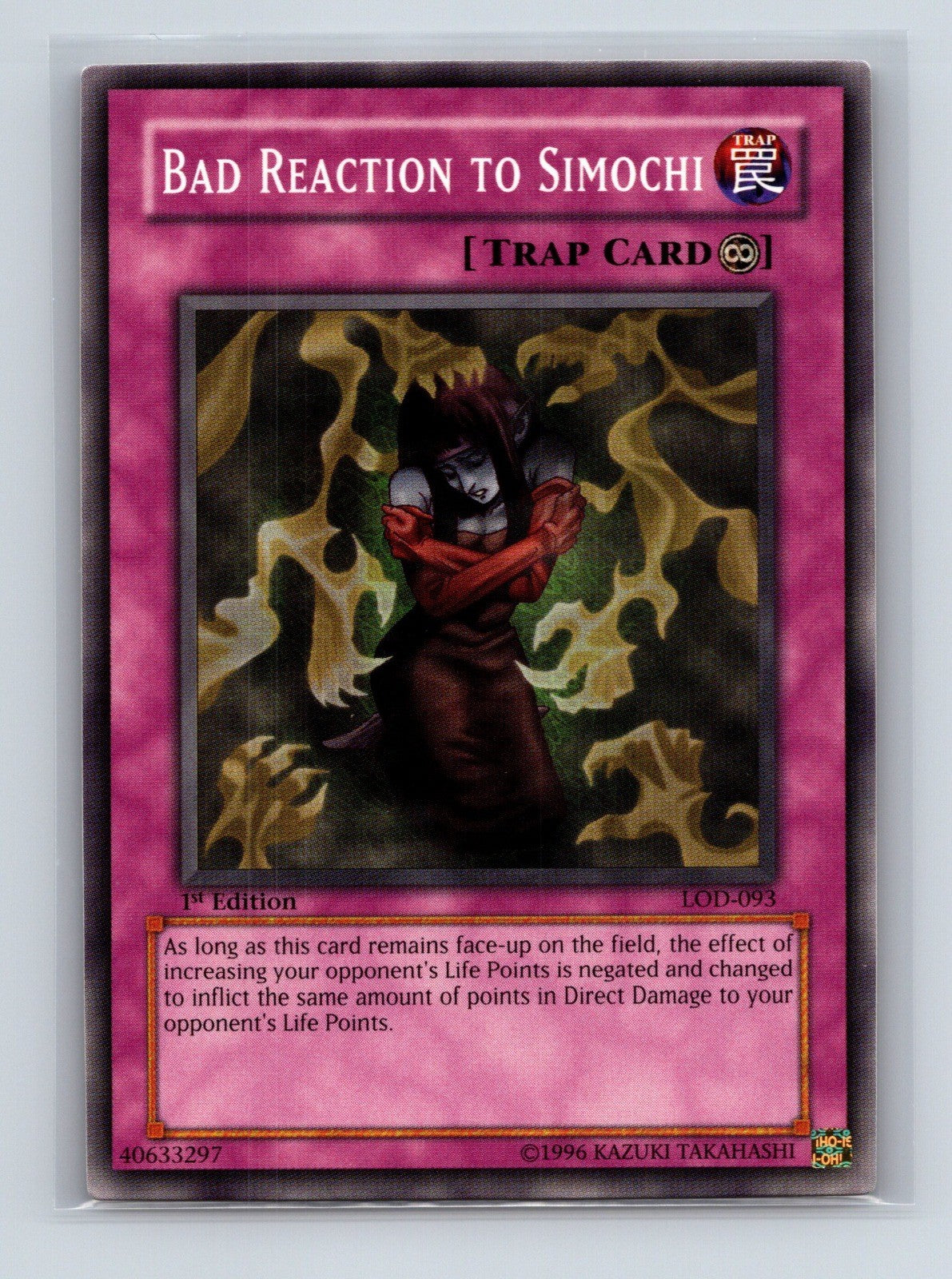 Yugioh Bad Reaction to Simochi LOD-093 Common 1st Edition NM