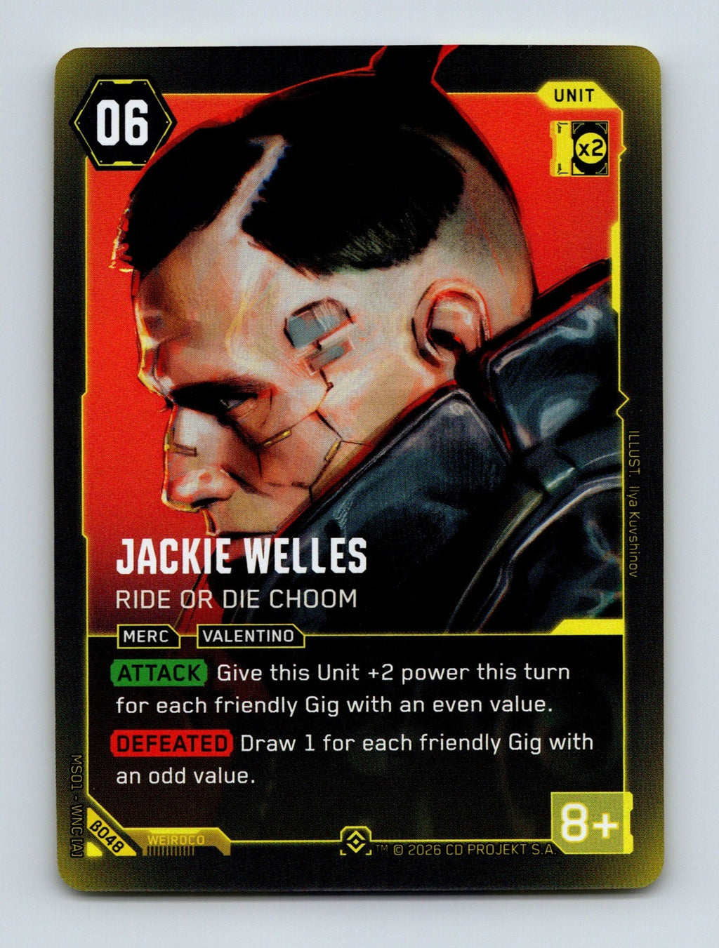 Cyberpunk TCG Beta Jackie Welles - Ride or Die Choom 048 NM