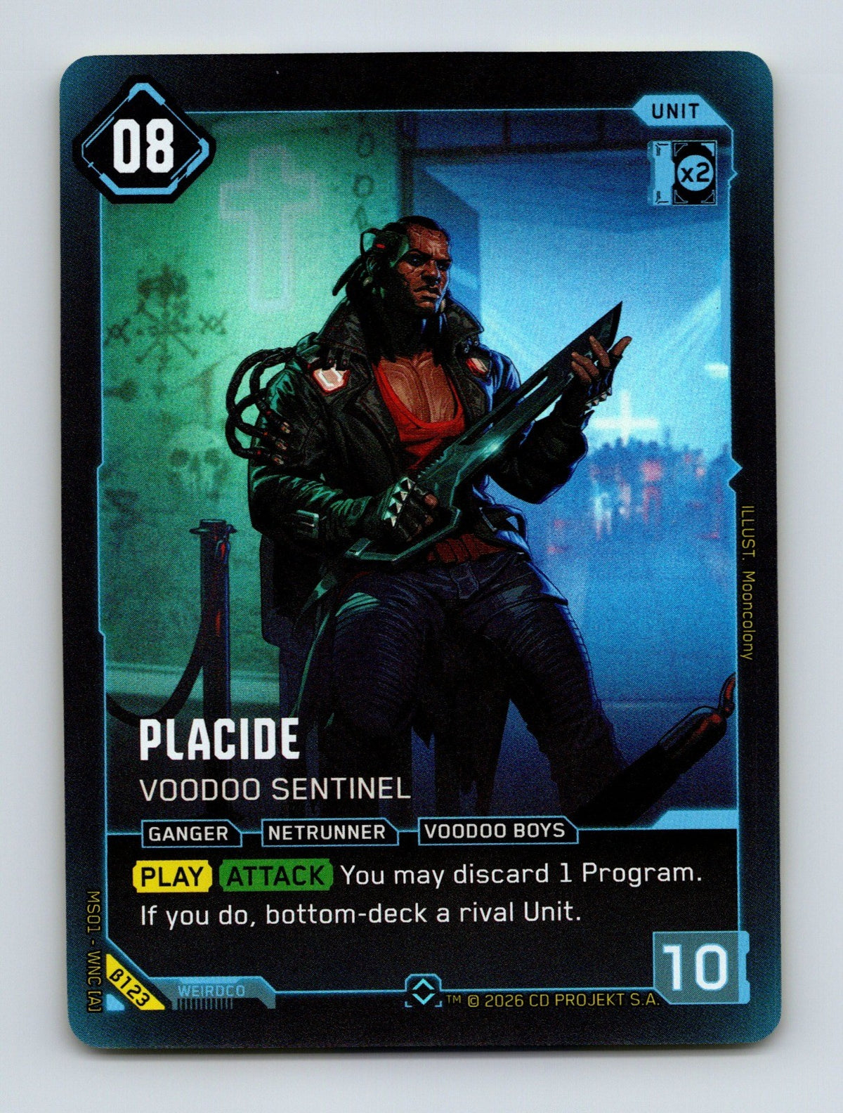 Cyberpunk TCG Beta Placide - Voodoo Sentinel B123 Rare NM
