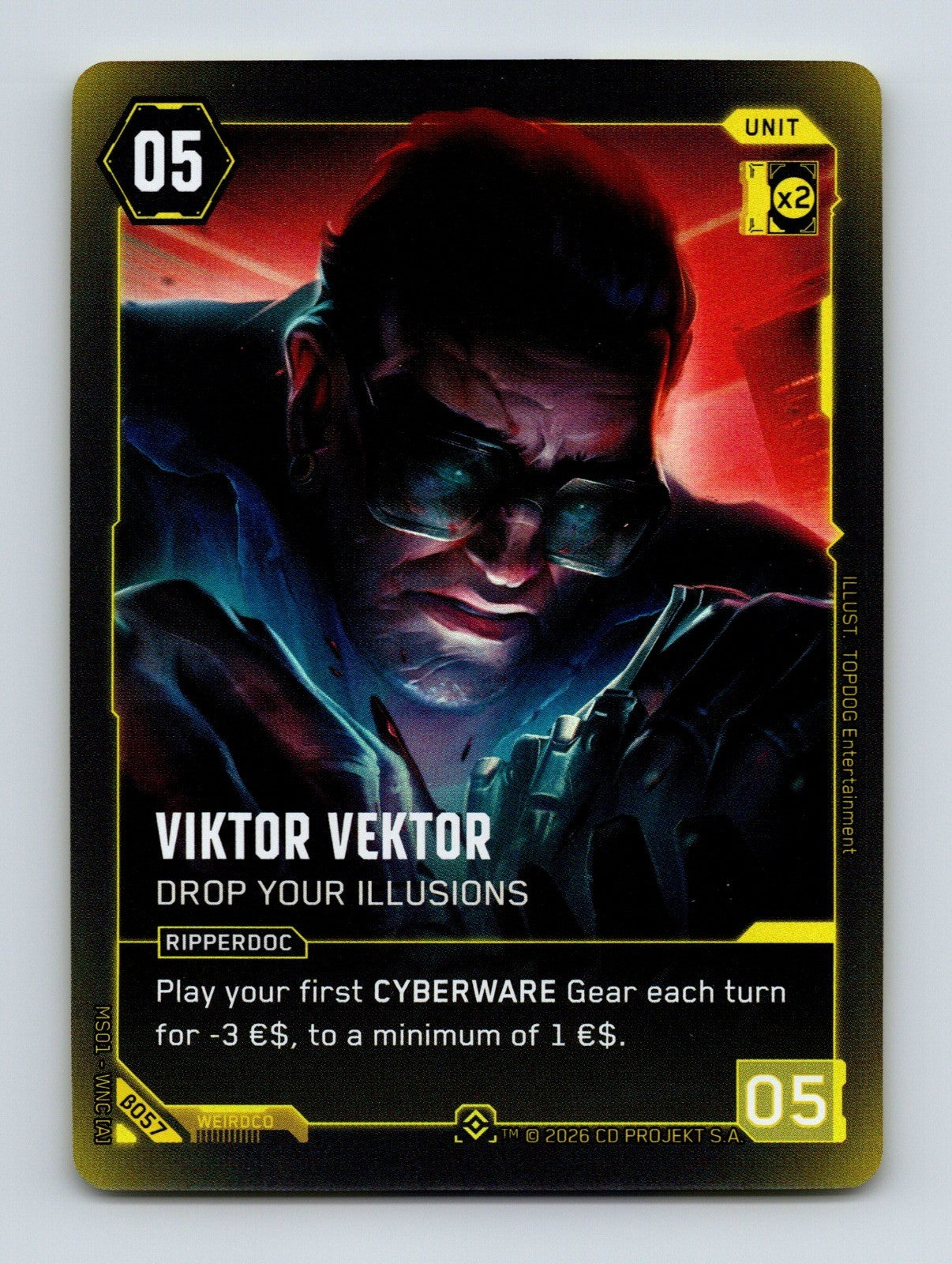 Cyberpunk TCG Beta Viktor Vektor - Drop Your Illusions B057 Epic NM