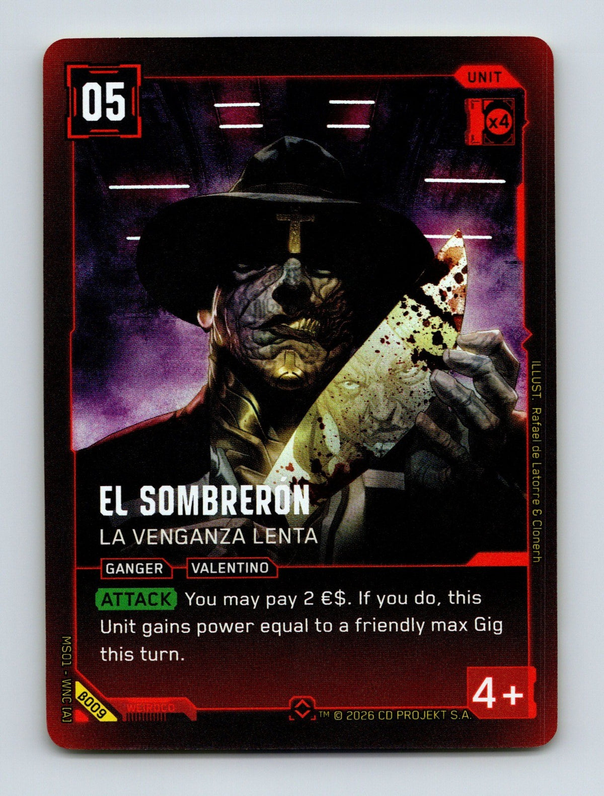 Cyberpunk TCG Beta El Sombreron - La Venganza Lenta 009 NM