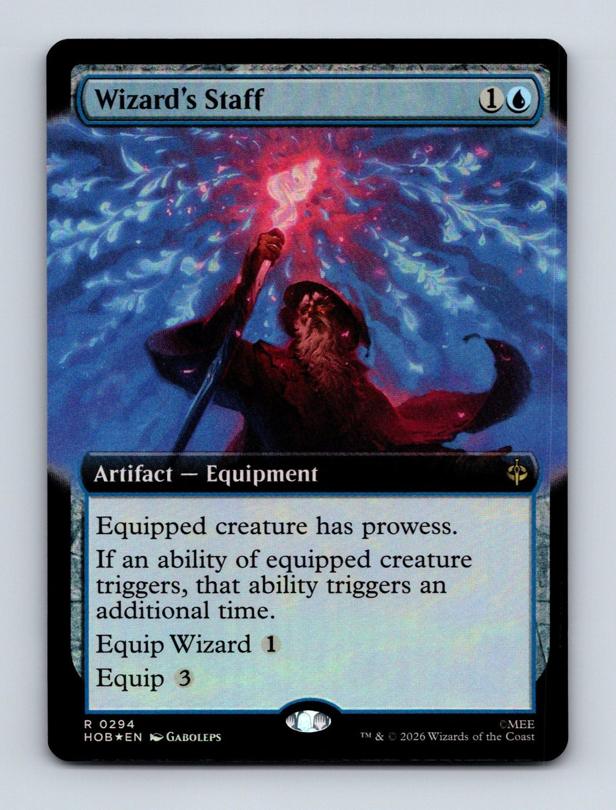 MTG Wizard's Staff (Extended Art) 294 The Hobbit Foil NM