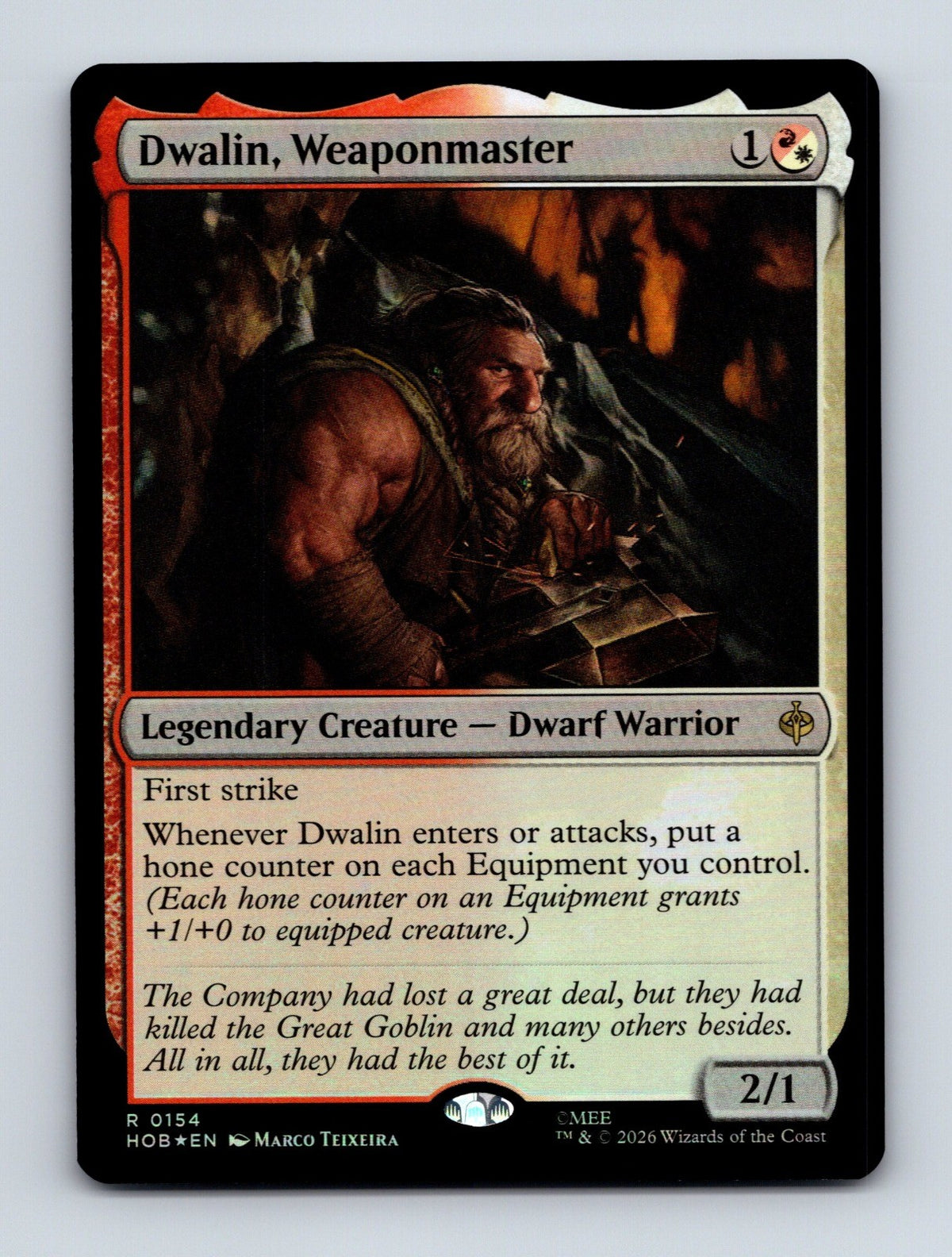 MTG Dwalin, Weaponmaster 154 The Hobbit Foil NM