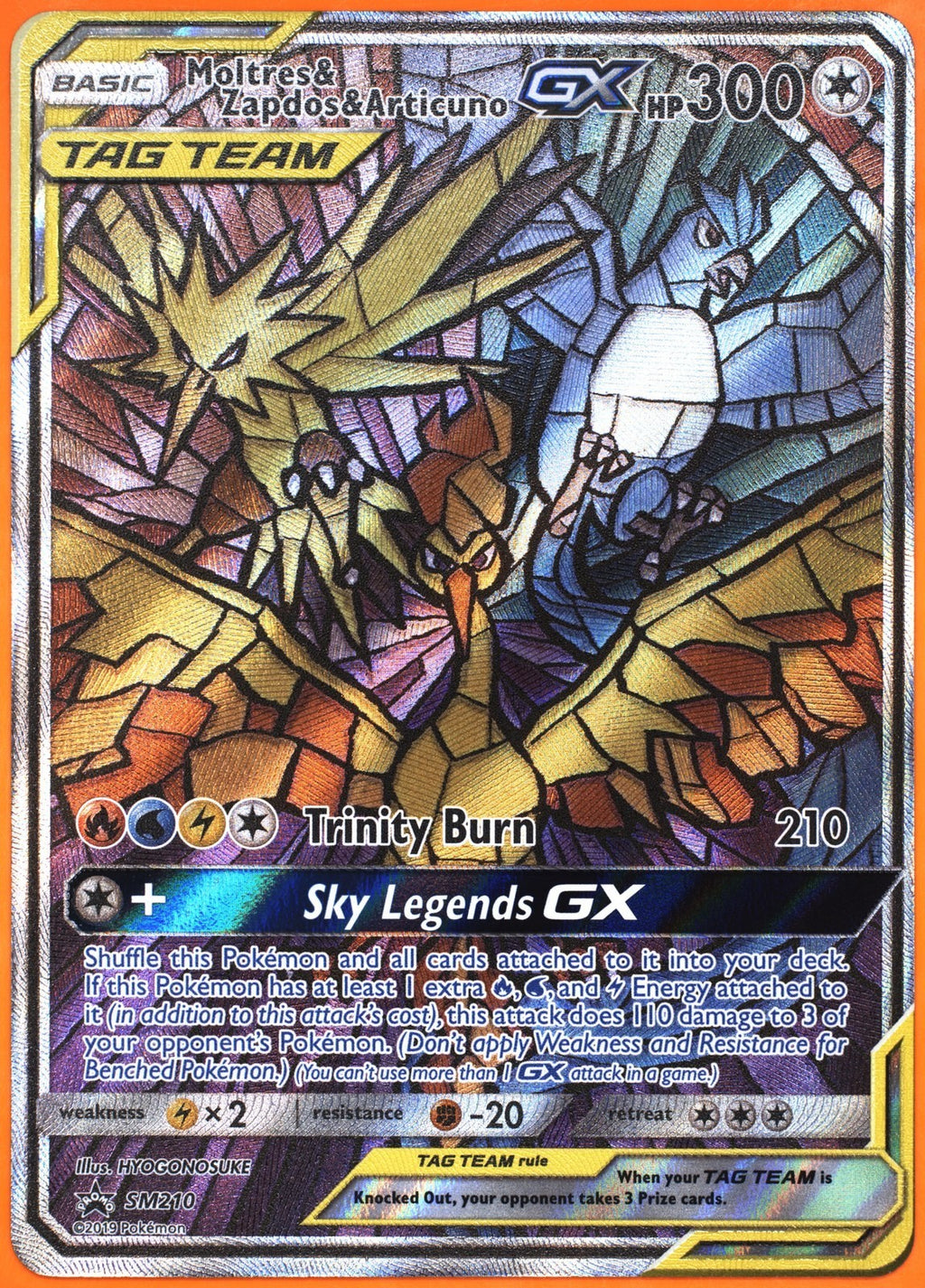 TAG 9 MINT Moltres & Zapdos & Articuno GX SM210 Full Art Hidden Fates Pokemon