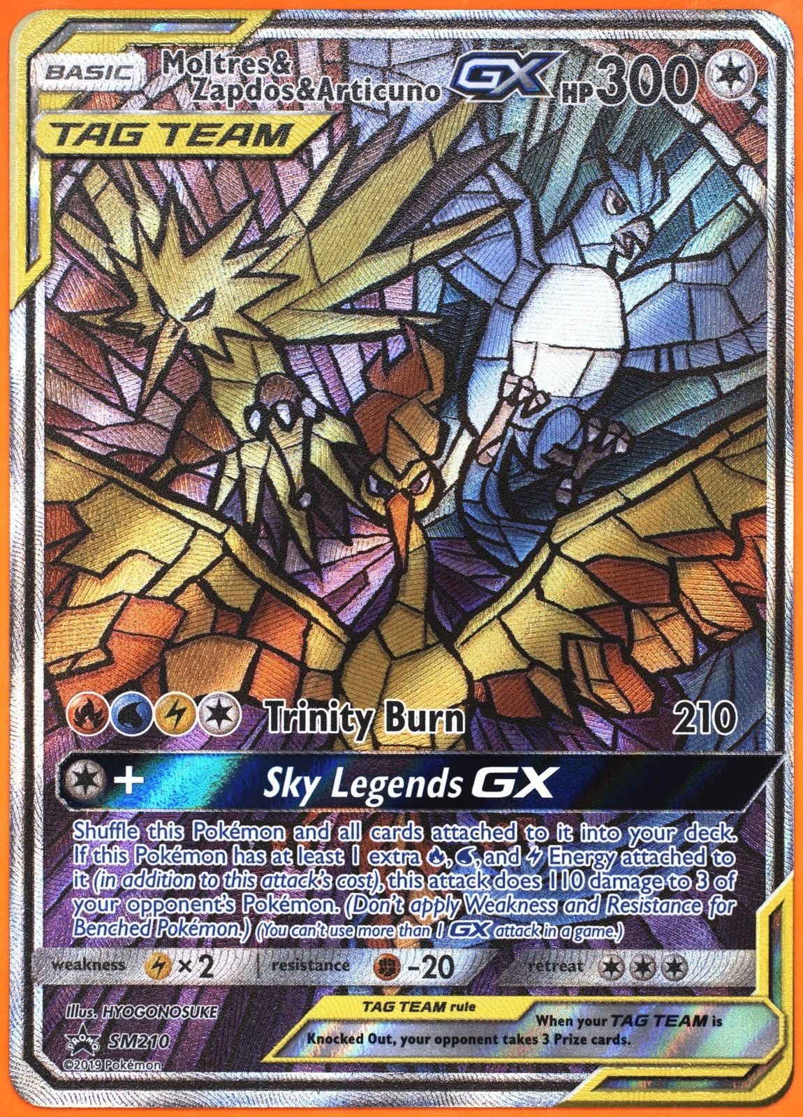 TAG 9 MINT Moltres & Zapdos & Articuno GX SM210 Full Art Hidden Fates Pokemon