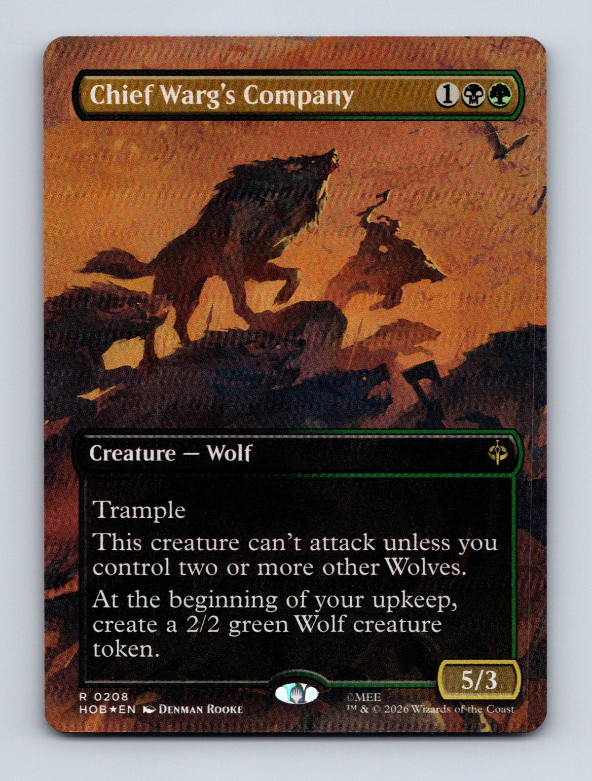 MTG Chief Warg's Company (Borderless) 208 The Hobbit Foil NM