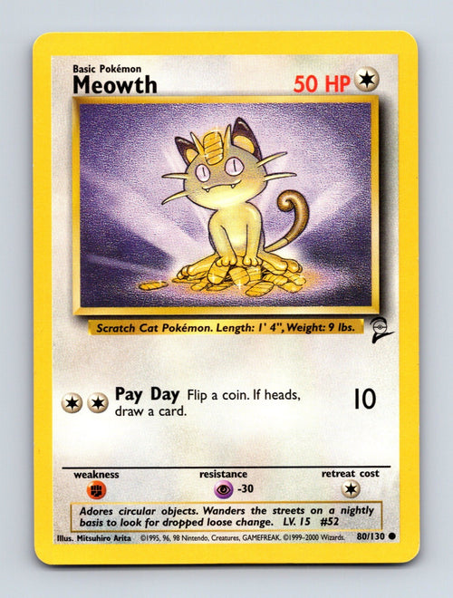 2000 Meowth Base Set 2 080/130 Common MP