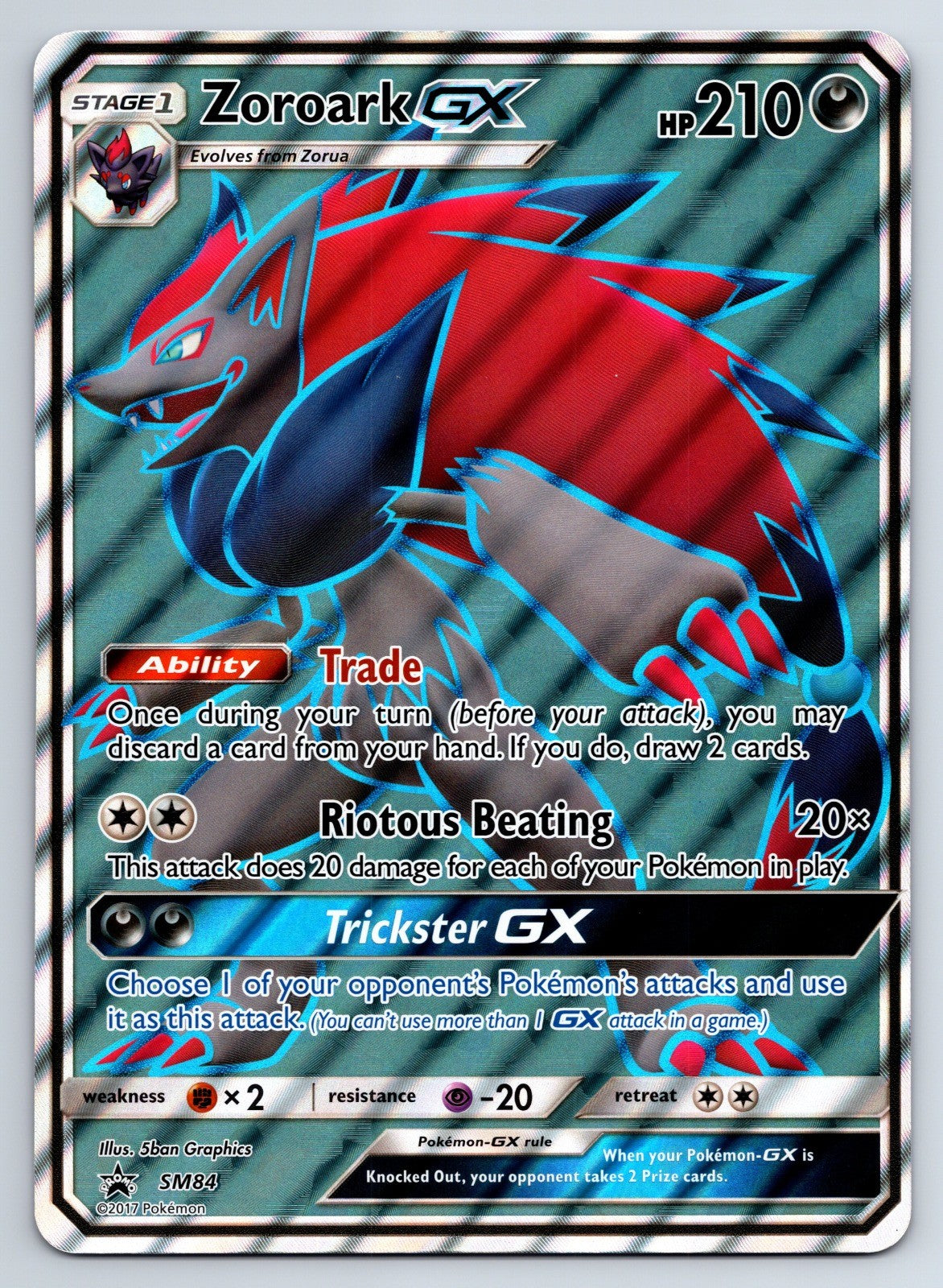 2015 Zoroark GX - SM84 Jumbo Oversized NM
