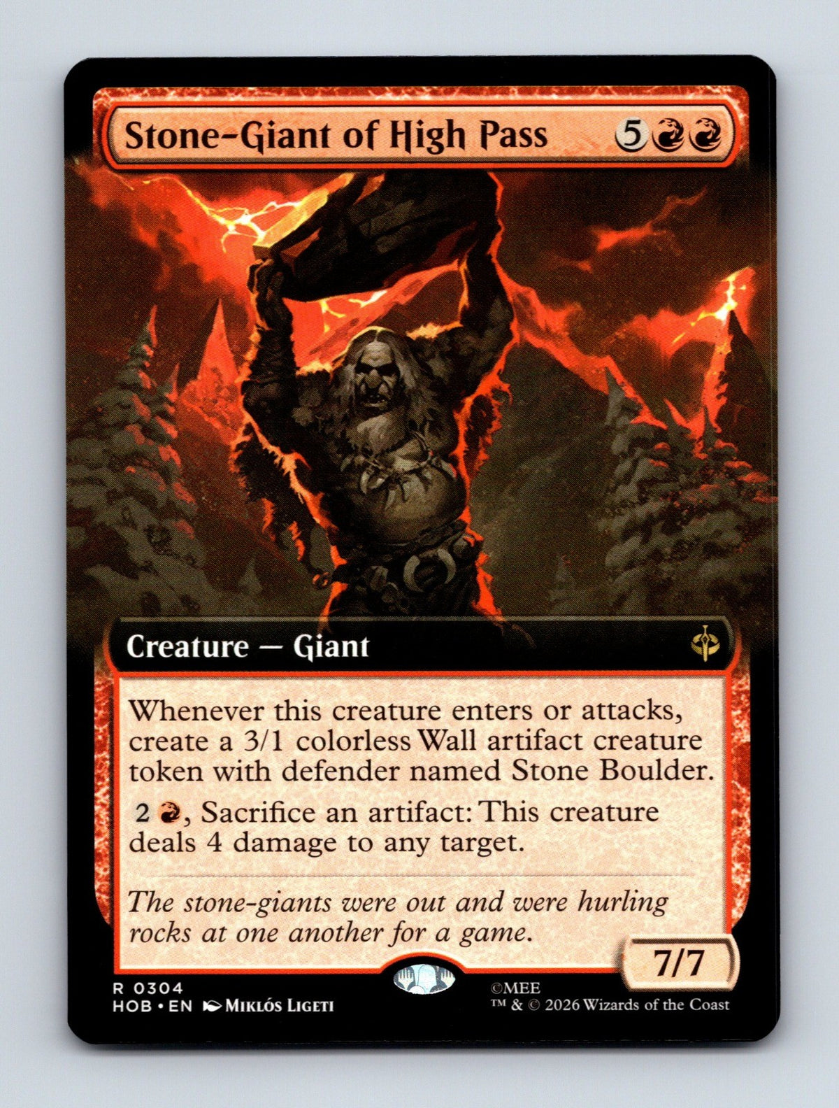 MTG Stone-Giant of High Pass (Extended Art) 304 The Hobbit NM