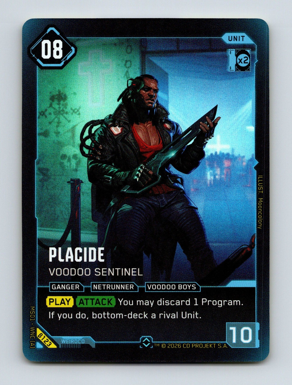 Cyberpunk TCG Beta Placide - Voodoo Sentinel 123 NM