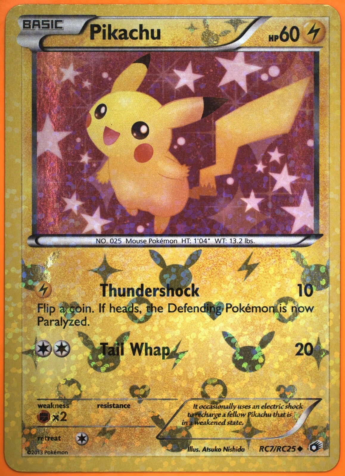 2013 Pokemon BW Legendary Treasures Radiant Coll Pikachu #RC7 Holo TAG 8 NM-MT