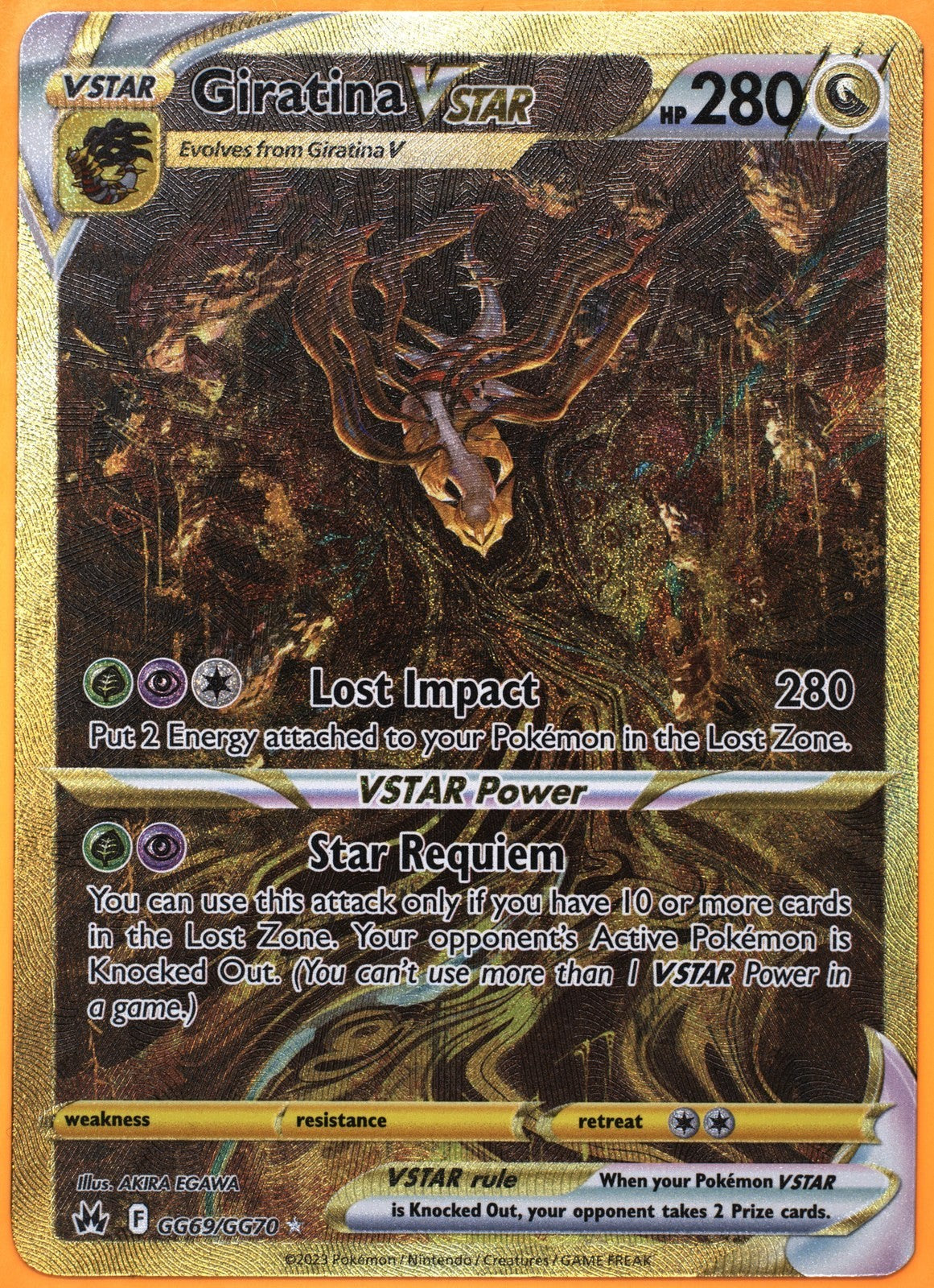 TAG 9 MINT Giratina VSTAR GG69 Secret Rare Galarian Gallery Crown Zenith