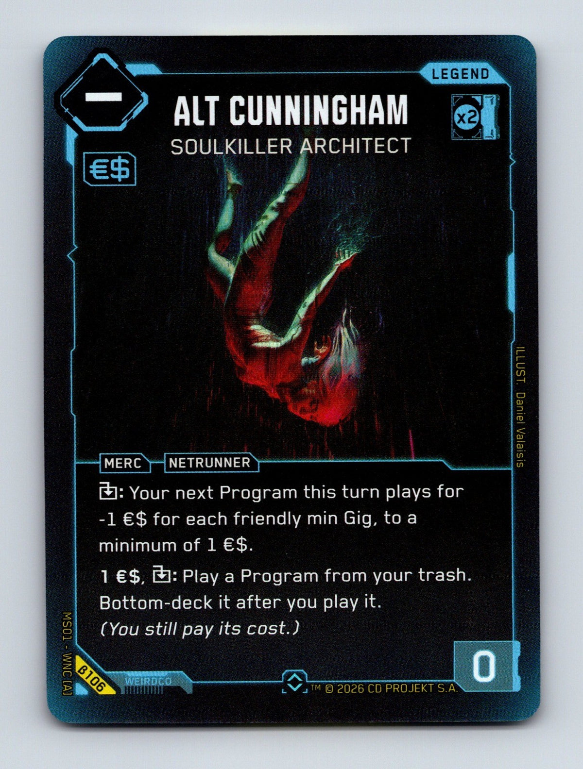 Cyberpunk TCG Beta Alt Cunningham - Soulkiller Architect (Rare) 106 NM