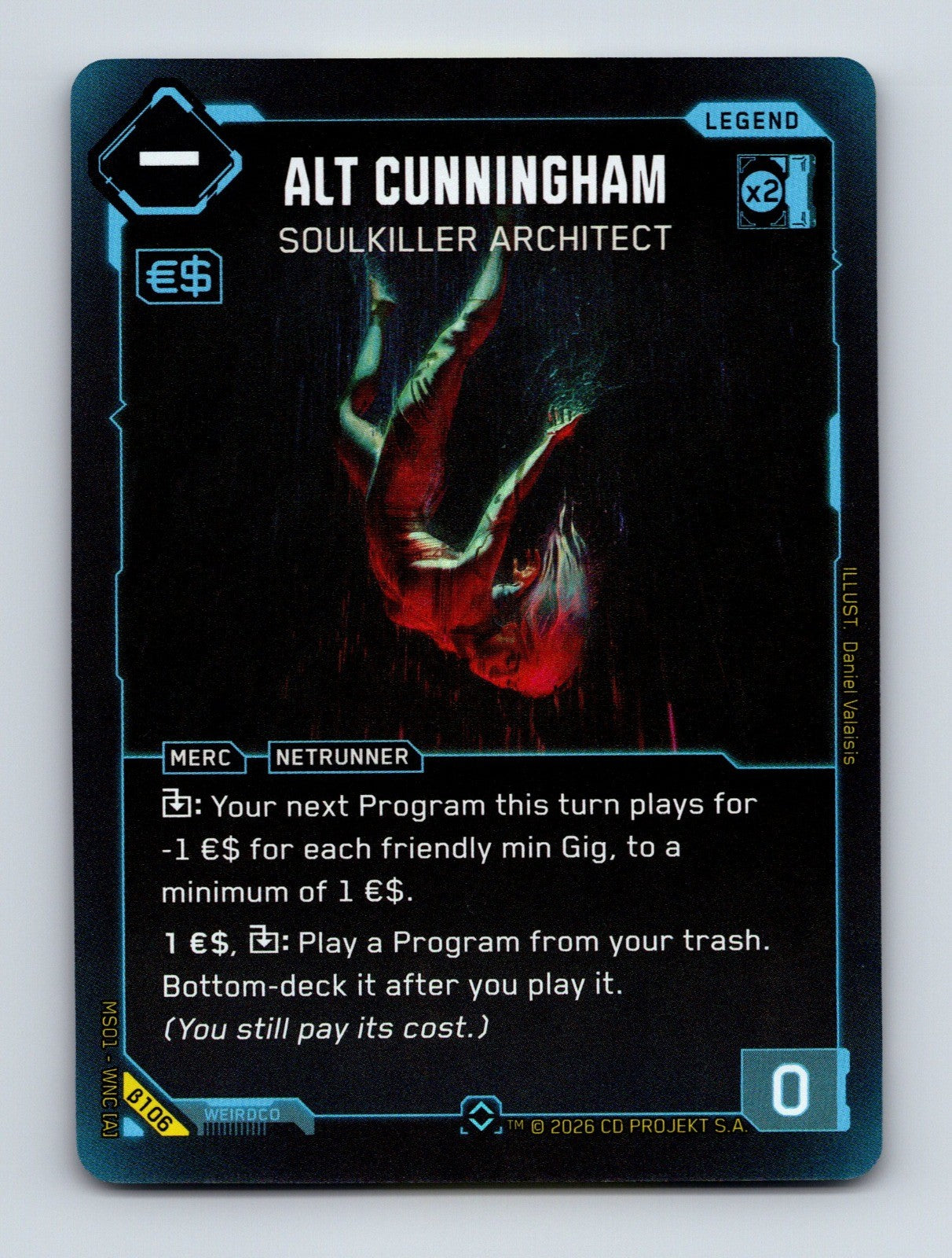 Cyberpunk TCG Beta Alt Cunningham - Soulkiller Architect (Rare) 106 NM