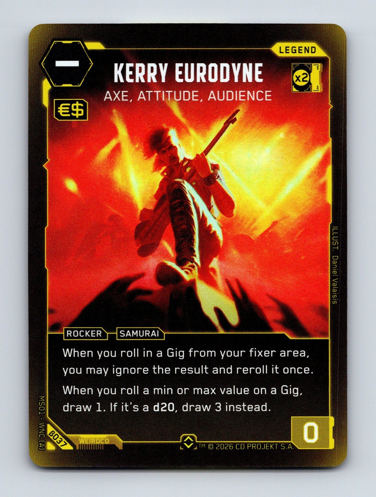 Cyberpunk TCG Beta Kerry Eurodyne - Axe, Attitude, Audience (Rare) B037 Rare NM