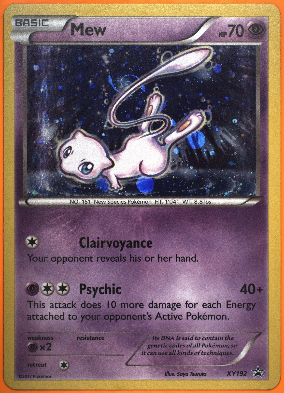 2017 Pokemon XY Black Star Promo Mew #XY192 Holo Promo TAG 8 NM-MT