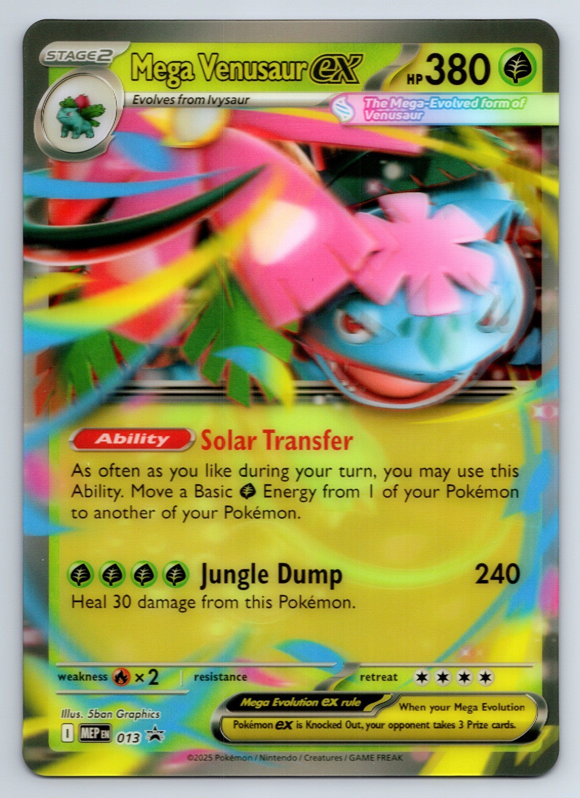 Pokemon Mega Venusaur ex 013 Holo Promo Jumbo Oversized NM