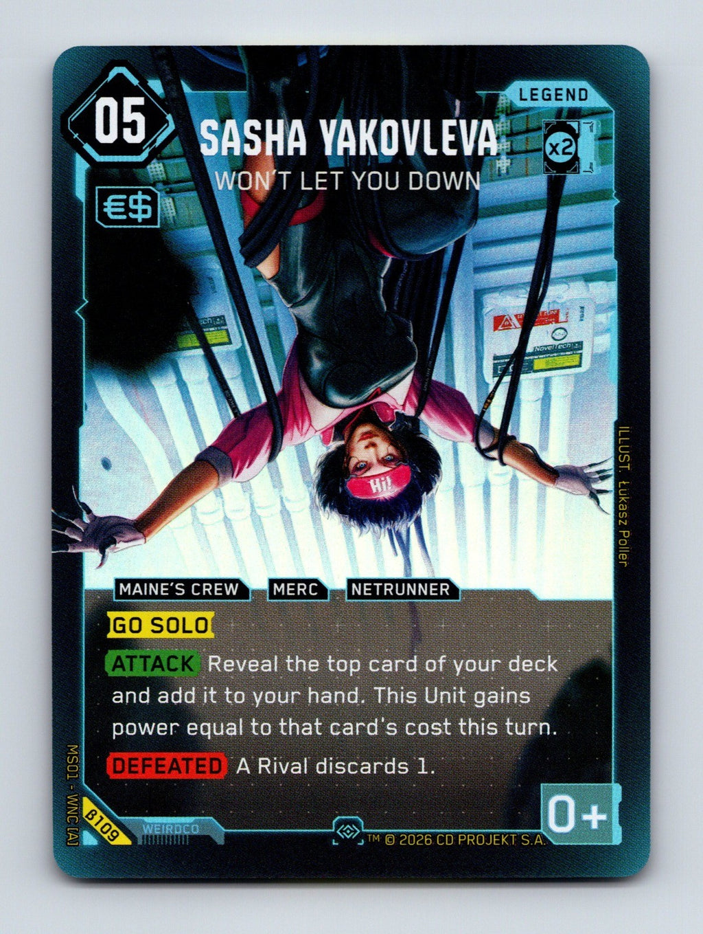 Cyberpunk TCG Beta Sasha Yakovleva - Won't Let You Down (Secret) 109 NM