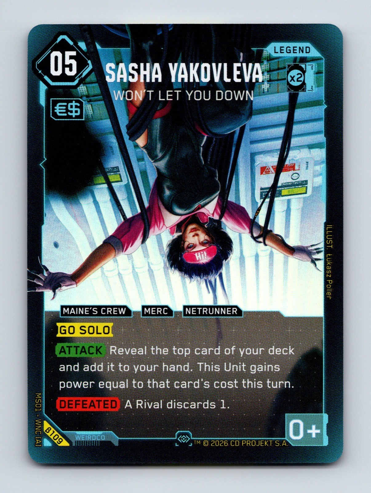 Cyberpunk TCG Beta Sasha Yakovleva - Won't Let You Down (Secret) 109 NM
