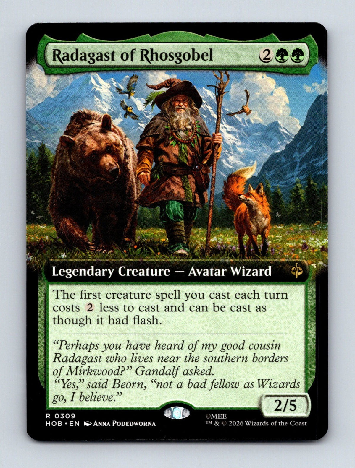 MTG Radagast of Rhosgobel (Extended Art) 309 The Hobbit NM