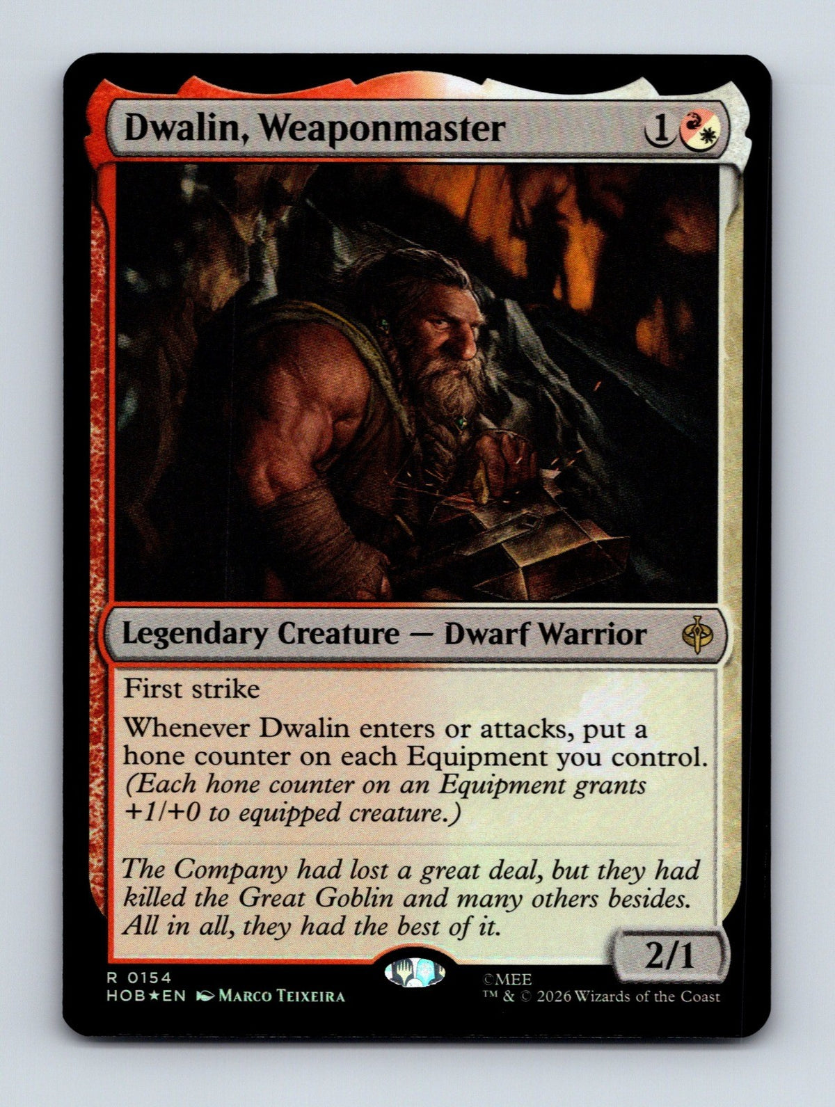 MTG Dwalin, Weaponmaster 154 The Hobbit Foil NM
