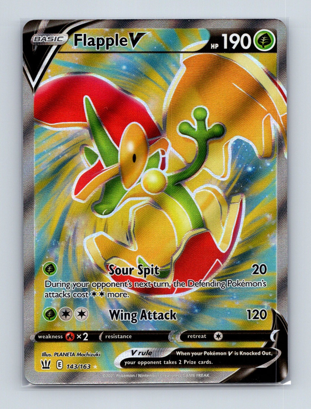 2021 Pokemon TCG Flapple V (Full Art) Battle Styles 143/163 Ultra Rare NM