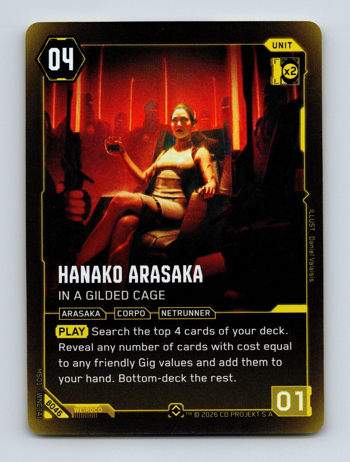 Cyberpunk TCG Beta Hanako Arasaka - In a Gilded Cage (Rare) B046 Rare NM