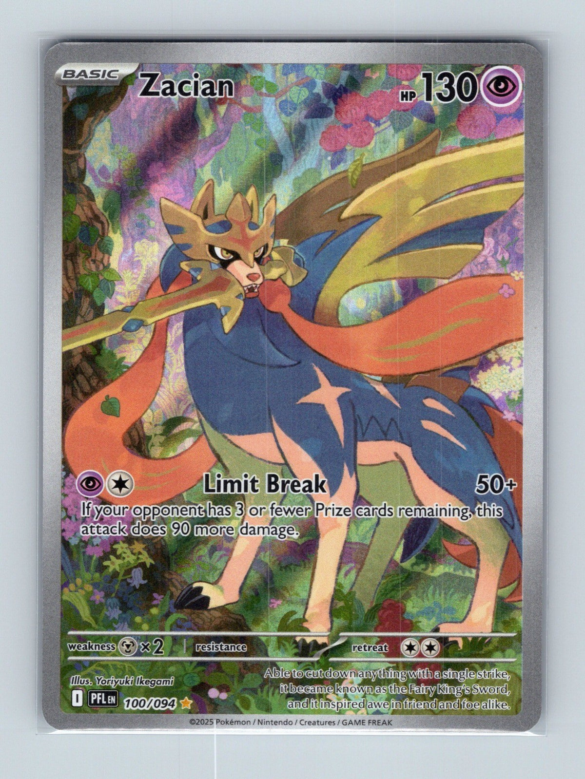 2025 Pokemon TCG Zacian ME02: Phantasmal Flames 100/094 Illustration Rare NM