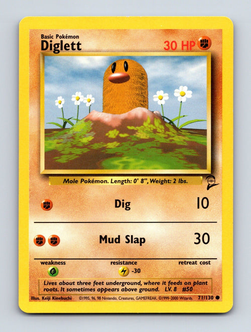2000 Pokemon TCG Diglett Base Set 2 071/130 Common MP