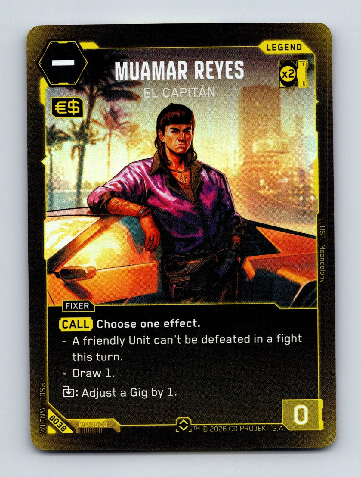 Cyberpunk TCG Beta Muamar Reyes - El Capitan (Rare) B038 Rare NM