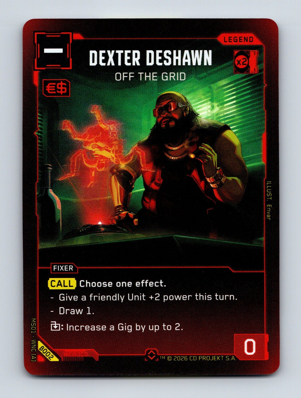 Cyberpunk TCG Beta Dexter DeShawn - Off the Grid (Rare) 002 NM