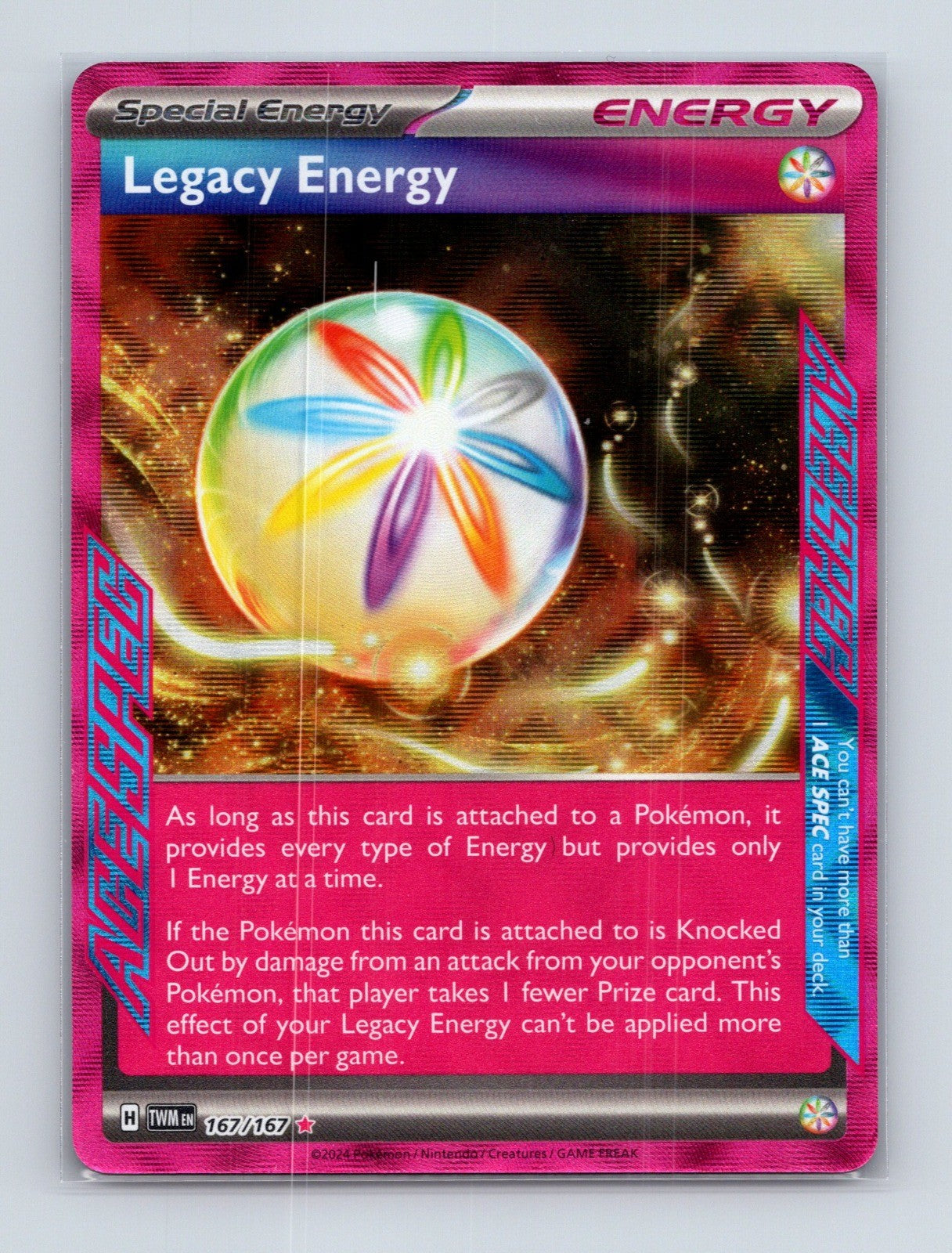 2024 Pokemon TCG Legacy Energy SV06: Twilight Masquerade 167/167 ACE SPEC Rare N