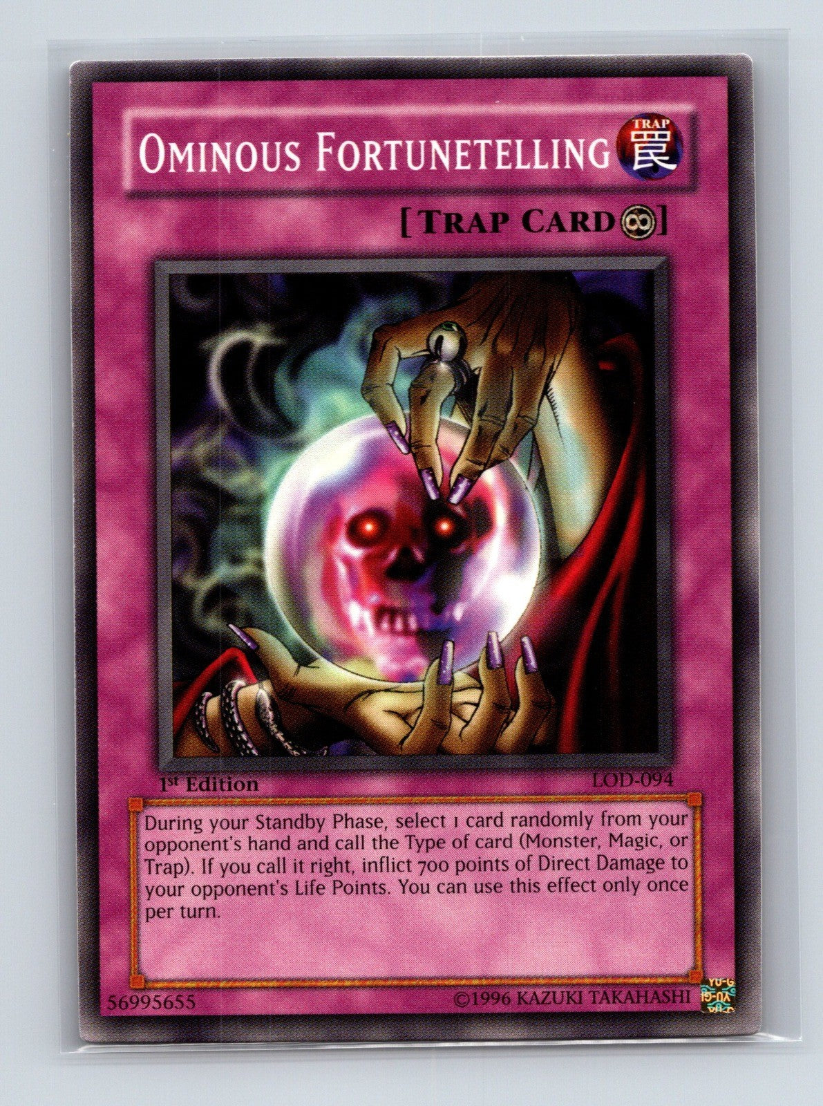 Yugioh Ominous Fortunetelling LOD-094 Common 1st Edition NM