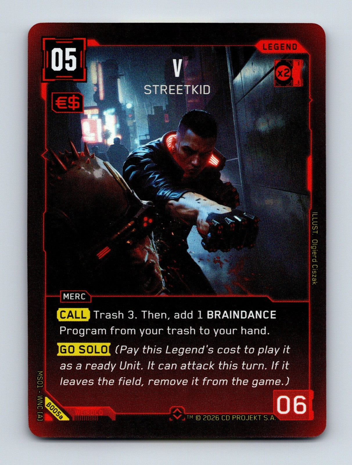 Cyberpunk TCG Beta V - Streetkid (a) B005a Rare NM
