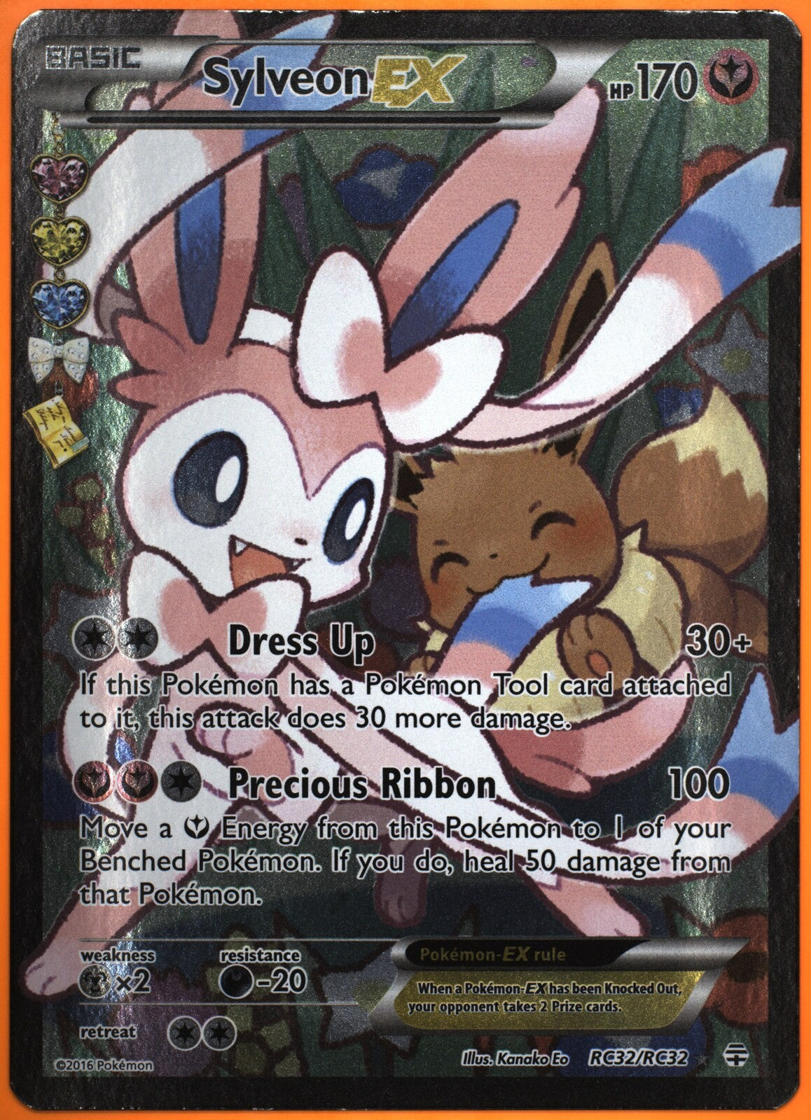 2016 Pokemon Generations RC Sylveon EX #RC32 Full Art Ultra Rare TAG 8.5 NM-MT+