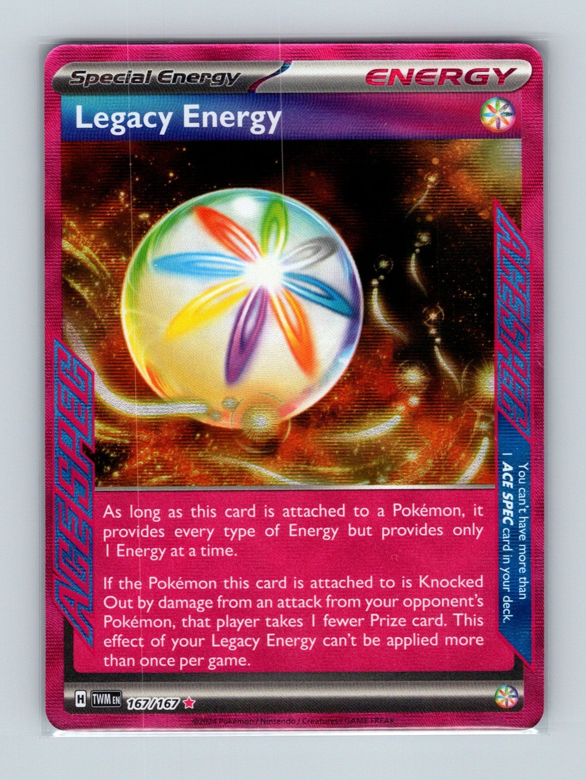 2024 Pokemon TCG Legacy Energy SV06: Twilight Masquerade 167/167 ACE SPEC NM