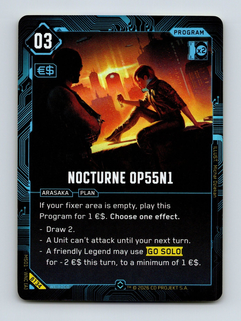Cyberpunk TCG Beta Nocturne OP55 N1 B134 Rare NM