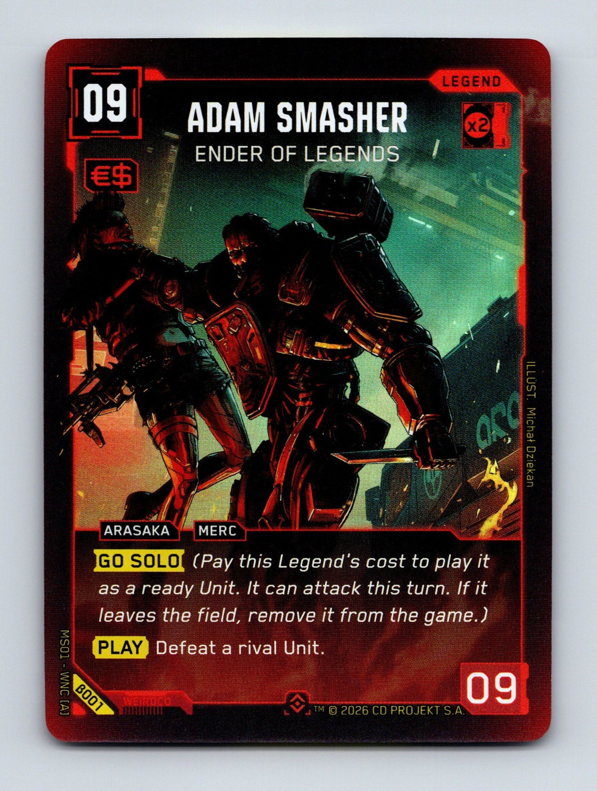 Cyberpunk TCG Beta Adam Smasher - Ender of Legends (Epic) B001 Epic NM